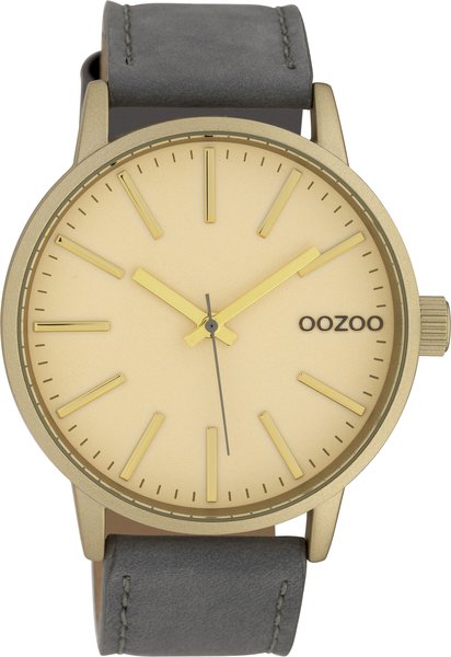 OOZOO Timepieces XL Grey Leather Strap