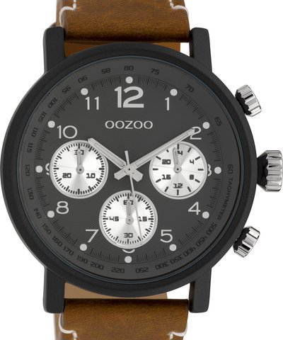 OOZOO Timepieces XXL Brown Leather Strap