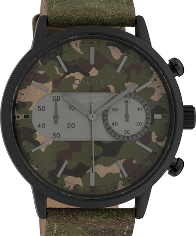 Oozoo Timepieces XXL Camo Leather Strap