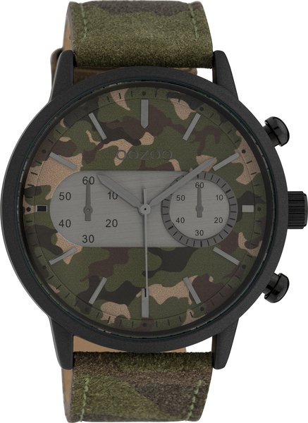 Oozoo Timepieces XXL Camo Leather Strap