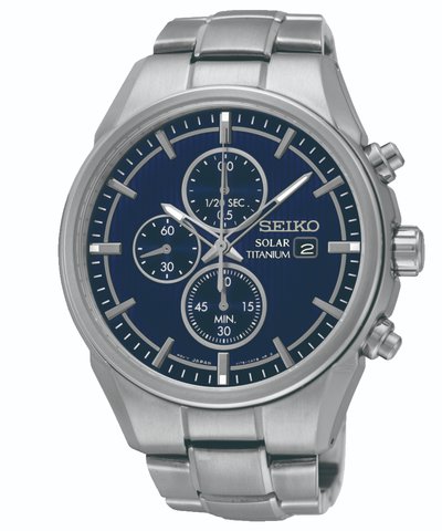 SEIKO Titanium Solar Blue Chronograph