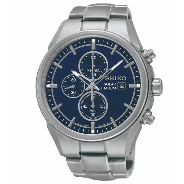 SEIKO Titanium Solar Blue Chronograph