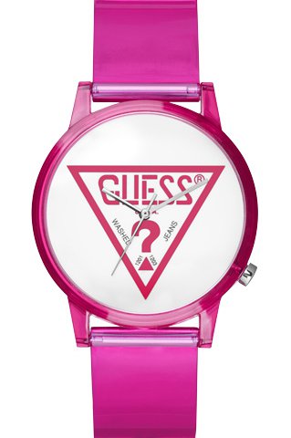 GUESS Ladies Pink Silicone Strap