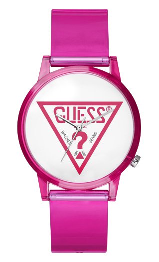 GUESS Ladies Pink Silicone Strap